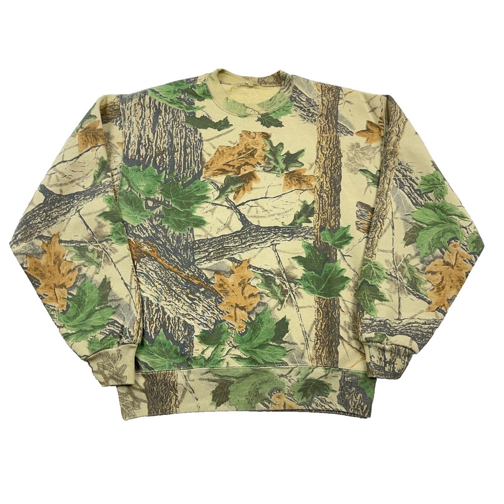 Vintage Realtree Camo Sweatshirt Men Medium Crewneck 90s USA Sweater Skate Adult